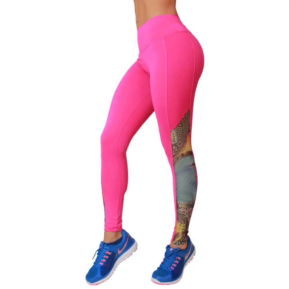 Calça legging esportiva feminina de cintura alta para ioga, calça longa flexível de cintura alta para mulheres, ideal para uso em ioga e fitness