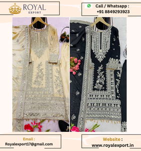 Presenting New <strong>Designer</strong> Pure Chinnon With Heavy Embroidery Coding Work Top-Bottom and Dupatta Set - Product Image 6