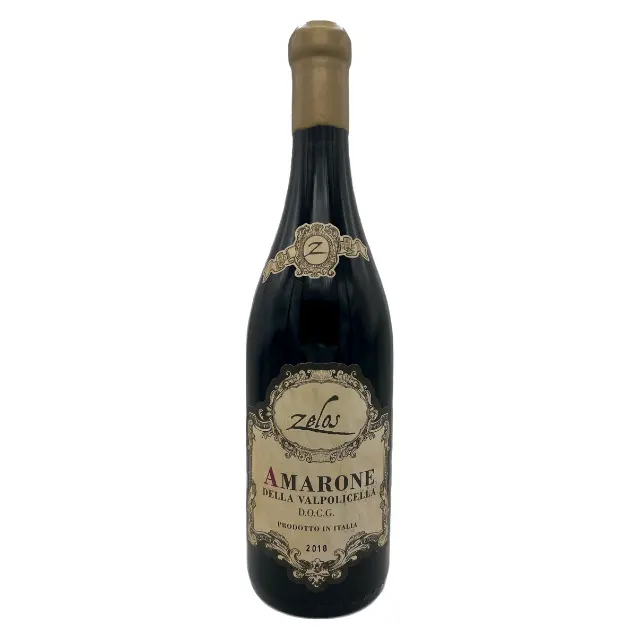 Красное вино высшего итальянского качества Amarone della Valpolicella DOCG Zelos 0,75 LT Premium для розничной торговли