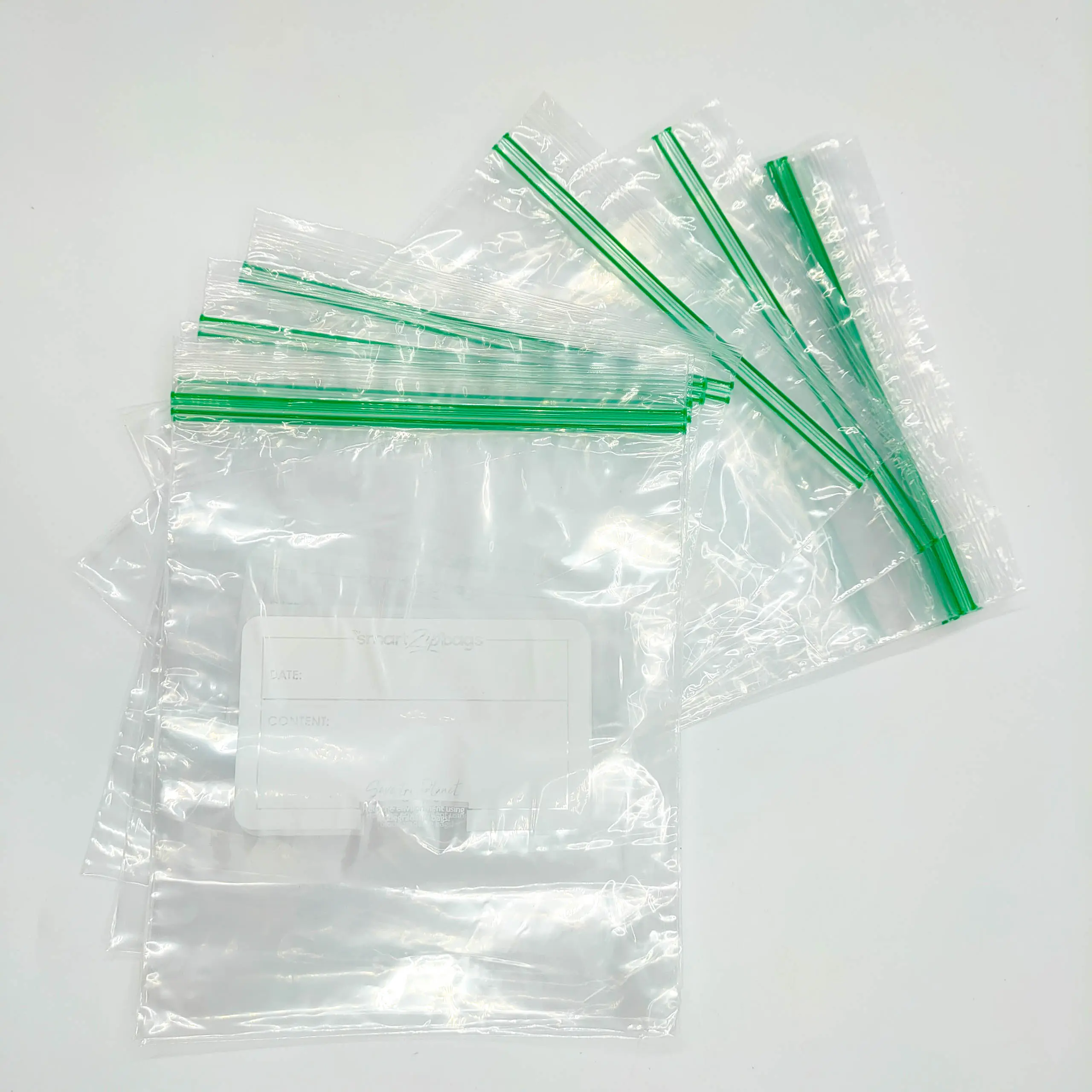Bolsa de plástico transparente con cierre de cremallera que se puede volver a cerrar, bolsa de alimentos, bolsas de polietileno con cierre de cremallera de grado con cremallera resellable