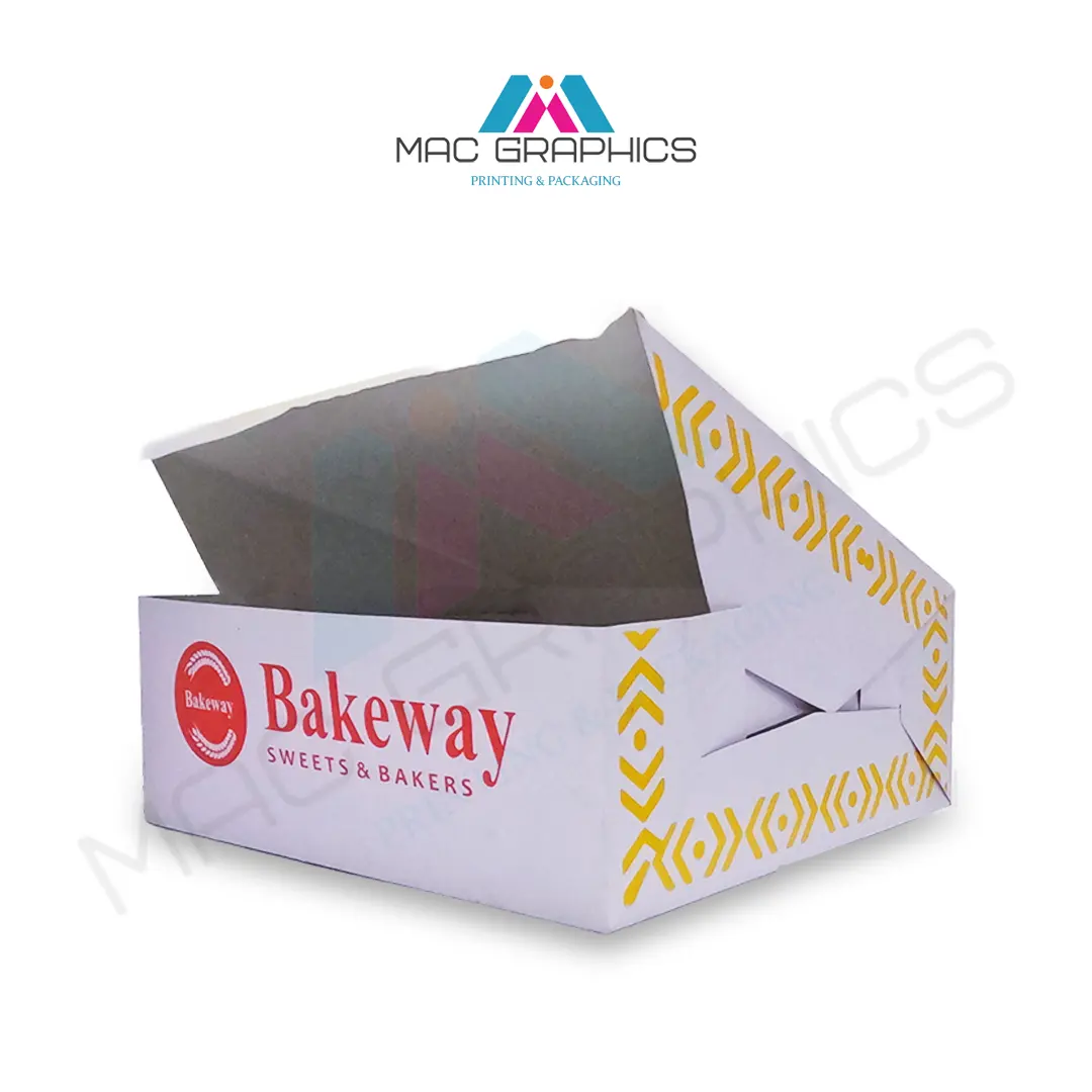 Caixa de bolo dobrável para embalagem de papel com impressão colorida de cartão 300g caixa de pastelaria personalizada por atacado