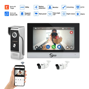 Tuya Smart 1080P HD WiFi Timbre Cámara Sistema de intercomunicación de video al aire libre con protección de contraseña segura y alertas de movimiento - Product Image 3