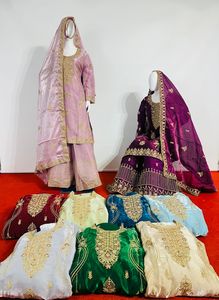 JimyChu限定の新しいデザインのカジュアルドレスフルヘビーケンケンプラゾダイヤモンドジャーカンストーンズデュパッタ7デザイン9色