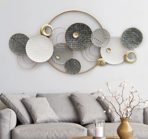 AK Brass Circle Metal Wire <strong>Decorative</strong> Wall Arts <strong>Decoration</strong> For Wall Hanging Living Room Restaurant <strong>Cafes</strong> - Product Image 4