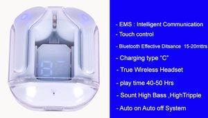 ノイズキャンセリング付き透明充電エアタッチコントロールワイヤレスイヤフォンBluetoothイヤホン