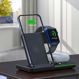 カスタム9 7 6 5 4 3 in 1ポータブルフォールドQiワイヤレス磁気充電器スタンドiPhone用Apple Watch 6 5 4 3 2 1 TYPE-C - Product Image 2