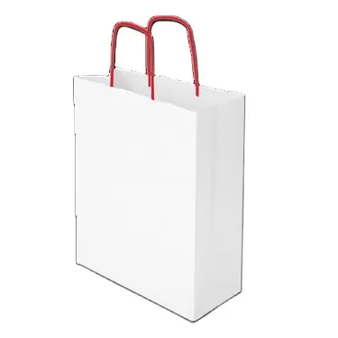 Sacchetto regalo di carta Kraft personalizzato all'ingrosso di colore e Design con manico sacchetti di imballaggio di superficie industriale per lo Shopping