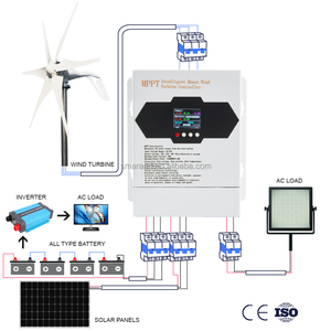 Hybrid 6000W Wind solare Controller PWM pannello solare regolatore di carica 12V 48V MPPT carico di scarico per turbine eoliche generatori solari