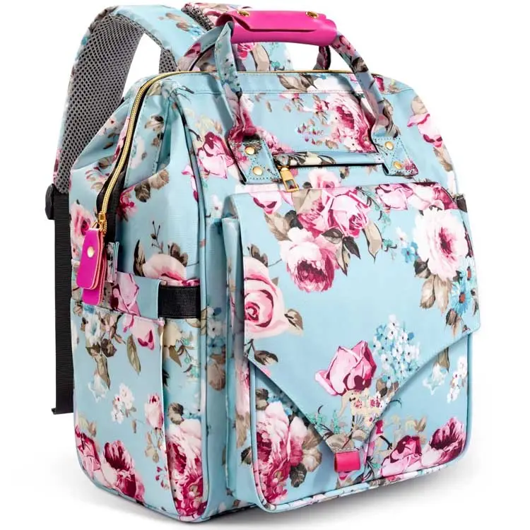 Fabrika toptan özel moda çiçek baskı mumya sırt çantası bebek bezi çantası sırt çantası