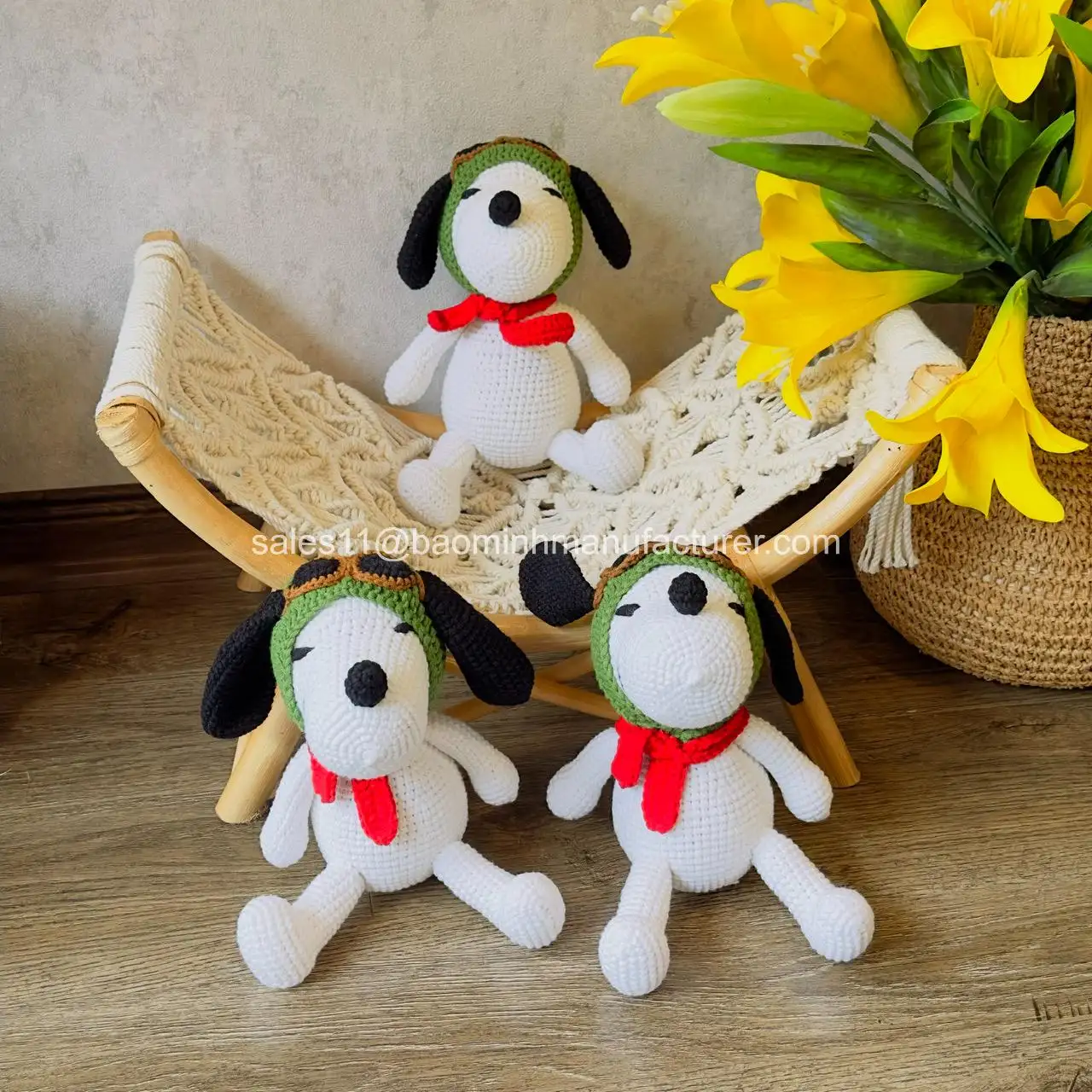 مجموعة الكلاب والجرو المصنوعة يدويا من لعب اميجورومي المحشوة الدمية الكروشيه