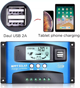Популярный автоматический контроллер солнечной батареи с двойным USB MPPT с ЖК-дисплеем 12 В 24 В PWM Charr солнечная панель-Солнечный контроллер