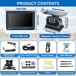 PJAUTO Magnetic Solar <strong>Wireless</strong> <strong>Backup</strong> <strong>Camera</strong> HD1080P DVR 7&quot; IPS Monitor Reverse <strong>Camera</strong> <strong>System</strong> for <strong>RV</strong> Camper Trailer Semi Truck - Product Image 6