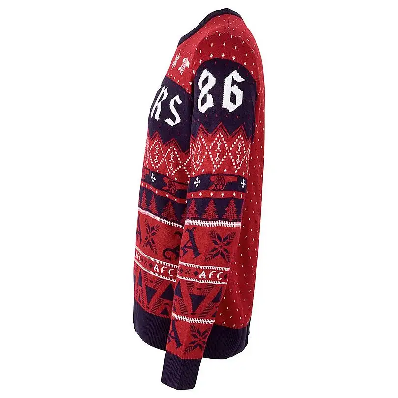 Custom FNJIA Fútbol Navidad Suéteres Tallas grandes Jacquard Pullover Europa y América Cuello redondo suéteres de los hombres