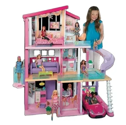 Casa de bonecas com 75+ peças, modelo novo selo original com desconto para piscina, casa de sonho Barbie, novo modelo 2023