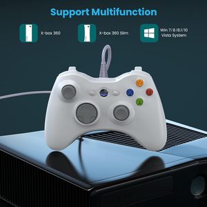 PC kablolu denetleyici, Xbox 360 için çift titreşim Turbo ile Xbox 360/360 için oyun denetleyicisi ince (beyaz) - Product Image 6