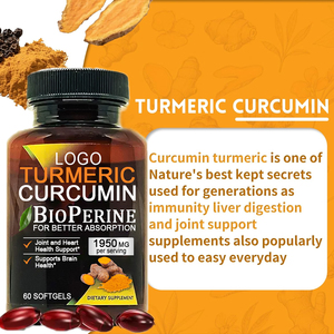 Hot Sale Curcumin Organic Beet Root 500mg 1000mg Best 95% Ginger C3 Complex Turmeric <strong>Extract</strong> Curcumin Softgels For Joint Support - Product Image 4