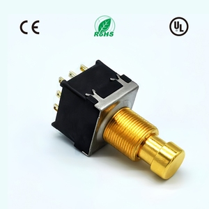 Factory Price Customizable 17mm Off- (On) 9Pin on on Latching Guitar Pedal 3PDT Momentary <strong>Push</strong> <strong>Button</strong> Foot <strong>Switch</strong> - Product Image 1