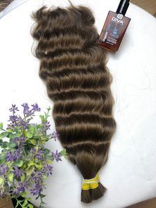 Sıcak koleksiyonu derin dalga insan saçı örgü için toplu, prim Remy insan saçı, hiçbir atkı, doğal renk, gemi hazır - Product Image 2