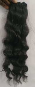 ผมแท้จากอินเดียแบบคลื่นสีดำสำหรับใช้ส่วนตัวผมต่อผมมนุษย์สูง