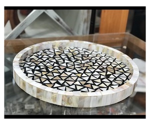 可定制木制矩形和圆形托盘，用于家庭和婚礼电脑材料，用于盘子和盘子 - Product Image 3