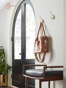 Colgador y ganchos de pared del dormitorio, ganchos para ropa de patrón único, ganchos y colgadores dobles de Color dorado para la organización de pared más vendida