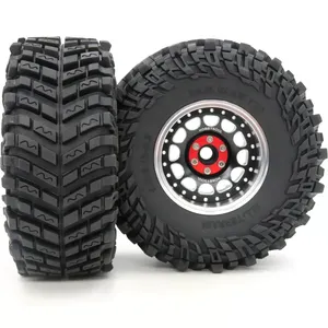 2x RC 2.2タイヤ高さ127mm & 2.2ビードロックホイール4オフセット1/10泥クローラー用