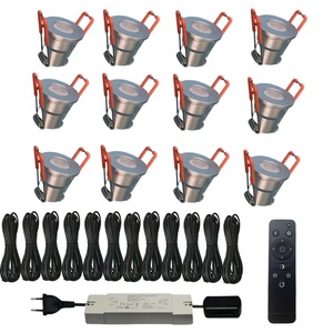 12ชิ้น IP65 LED ดาวน์ไลท์1W/3W ไฟสปอตไลท์สีขาวอบอุ่นหรี่แสงได้พร้อมรีโมทคอนโทรล