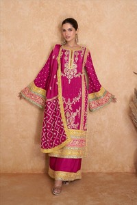アントラライフスタイルレディースパーティーウェアSalwar Kameezヘビーチノン刺繍シーケンスとコーディングワーク - Product Image 3