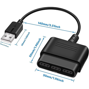 PS2控制器到USB适配器转换器，兼容PS1/PS2控制器游戏手柄，适用于PS3/PC控制器，无需驱动程序 - Product Image 3