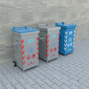 240L açık galvanizli çöp konteyneri-müşteri pedalına göre özelleştirilebilir çöp konteyneri - Product Image 4