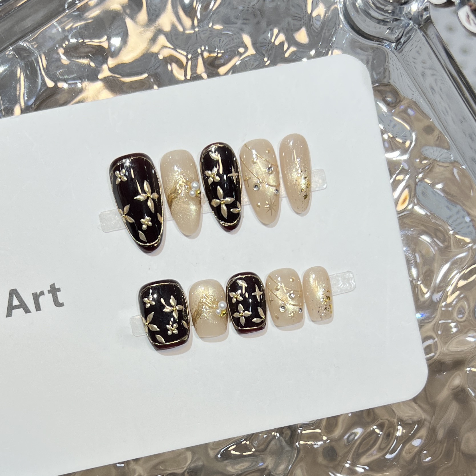 Or, Ivoire, Noir, Gloss Pailleté, Scintillant