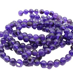 Doğal mor yeşim boncuk, pürüzsüz cilalı yuvarlak 8mm , 15. Inç tam Strand