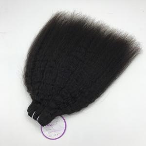 Toptan Kinky düz insan saçı uzantıları demetleri doğal siyah 12A kaba Yaki düz saç uzatma örgü - Product Image 1