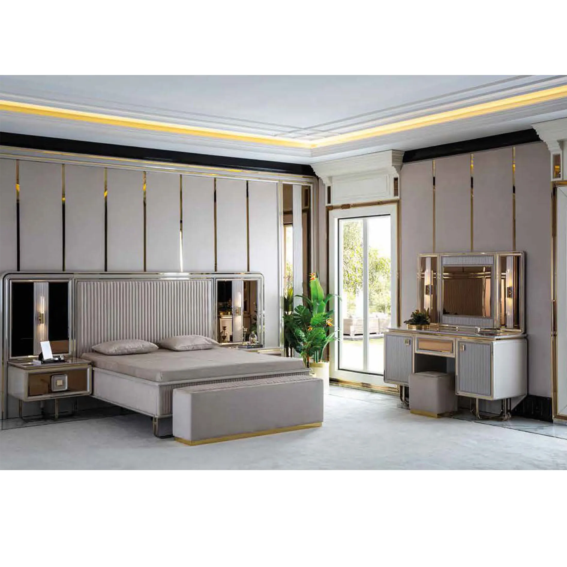Lüks yatak odası mobilya Set fonksiyonel gardırop lüks parlak ev mobilya türkiye türk mobilya kral boyutu olabilir