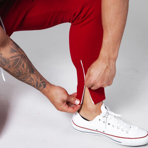 Kırmızı rahat pantolon erkekler pamuk ince Joggers Sweatpants sonbahar eğitim pantolon erkek spor spor dipleri koşu spor Trackpants - Product Image 6