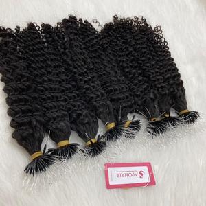 フレックスナノプラスチックチップヘアエクステンションベトナムヘアエクステンションヘアストレートウェーブカーリーシップFEDEX DHL UPS