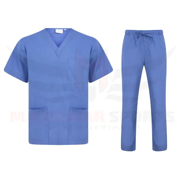 2023 Unisex medico infermiera scrub vestito su misura all'ingrosso con scollo a V elasticizzato Medi scrub uniformi set per le donne e gli uomini