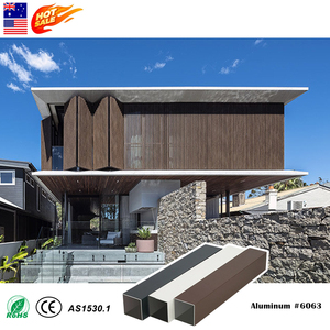 Màu Đen Thời Tiết Gỗ Nhìn Mỏng Batten Riêng Tư Louvres Bảng Điều Chỉnh Gỗ Nhôm Batten Màn Hình Cho Bên Ngoài - Product Image 1