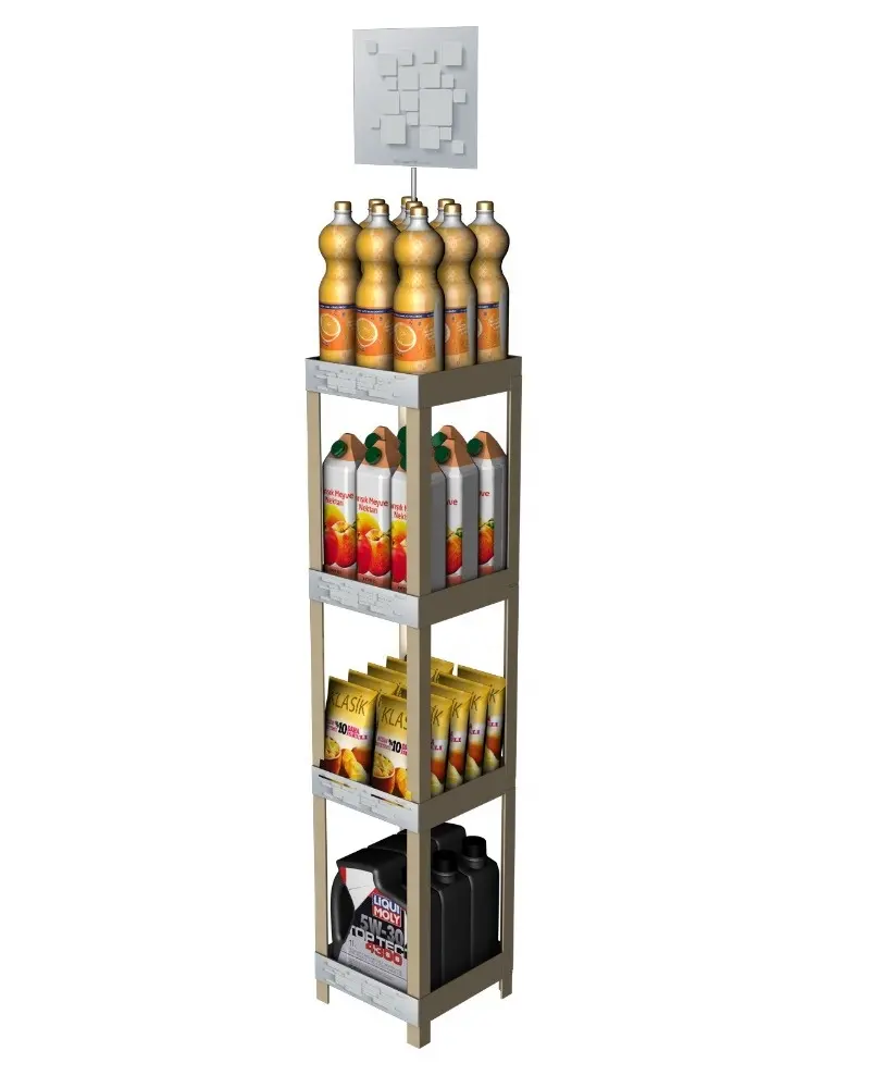 Estante de exhibición de inyección de plástico de alta calidad, soporte para botellas, tubos de agua, aceite, champú, pantallas de publicidad