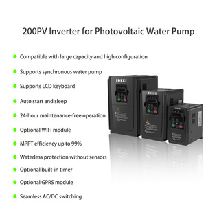 Inversor VFD solar, entrada trifásica, salida de 1pH, 220V, 1.5KW-7.5KW, controlador de velocidad de bomba trifásica