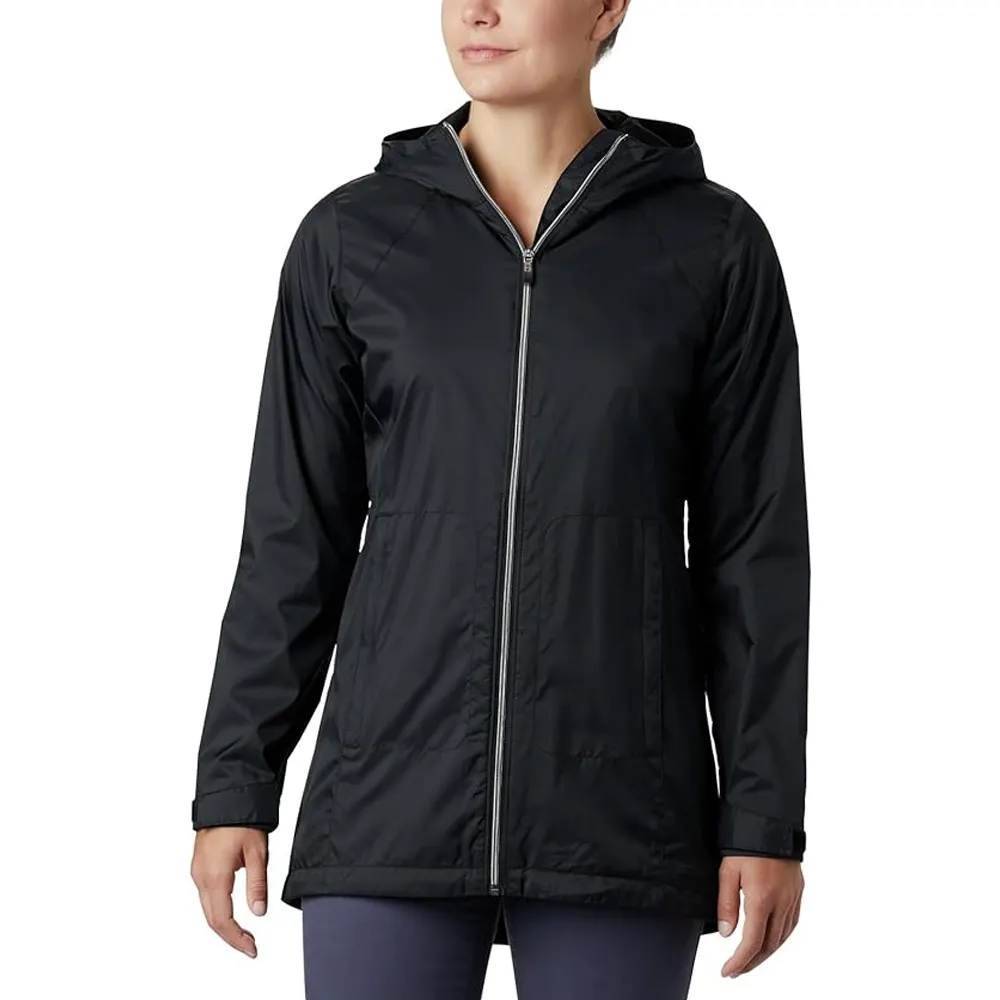 महिलाओं के लिए बारिश की जैकेट विंडब्रेकर वाटरप्रूफ हल्के आउटडोर हूडेड कोट