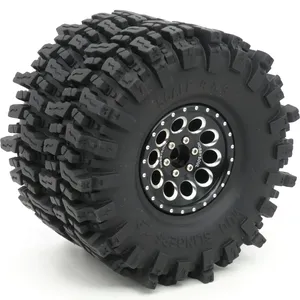 4x RC <span class=keywords><strong>1.9</strong></span>タイヤタイヤ120mm & <span class=keywords><strong>1.9</strong></span>ビードロックホイールリムRCマッドクローラーSCX10用