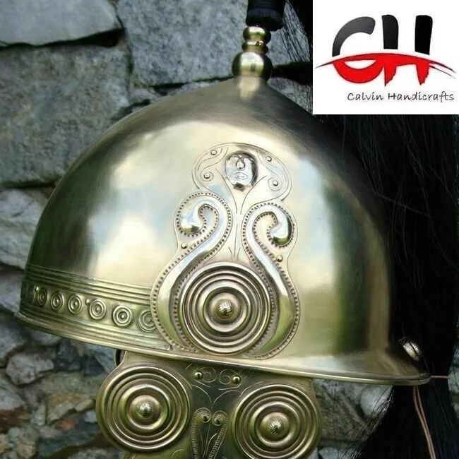 Steel Medieval Knight Reenactment Classic Celts Roman Celtic Helmet .