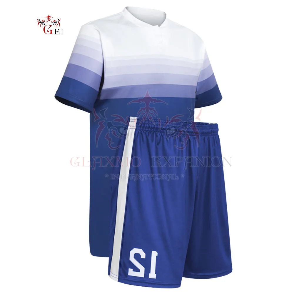 Indossare Set di uniformi da calcio da uomo Set di sport a sublimazione personalizzati accetta abbigliamento sportivo con Logo personalizzato per mezze maniche Unisex