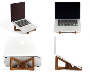 Деревянная настольная подставка для ноутбука, совместимая с Apple MacBook Air Mac Pro и iPad Pro HP DELL Acer Toshiba - Product Image 4
