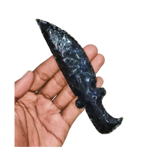 Đẹp tay strapped Obsidian dao làm bằng tay Dao Đá quý wiccan quà tặng để loại bỏ tiêu cực Đen obsidian Dao găm