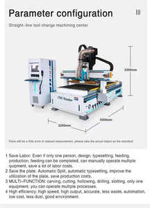 China CNC Fräser Automatischer Werkzeug wechsel 12 Messer Holz bearbeitungs möbel Gravier maschine DSP Control Motor lager Lager! - Product Image 3