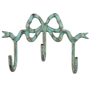 Antique Patina Design simples Wall Hook Tempo envelhecido aço Metal gancho para Key Organizer Ferramentas Plant Pattern Wall Mount Key Hanger