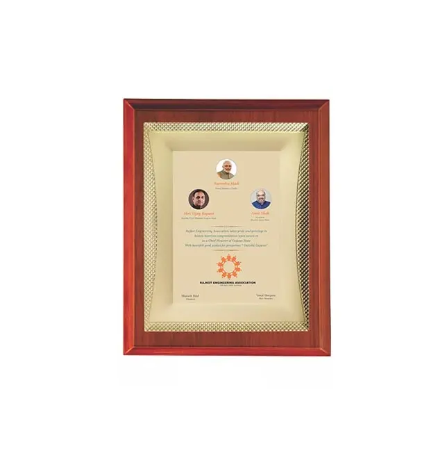 Beste Kwaliteit Op Maat Gemaakte Corporate Gouden Metalen Plaat Plaque Memento Voor Gifting Gebruik Van Indiase Fabrikant