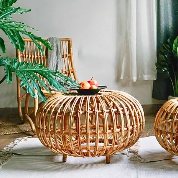 Table basse en rotin de haute qualité table en osier table de canne meubles d'intérieur pour la décoration de salon à la maison style Boho du Vietnam